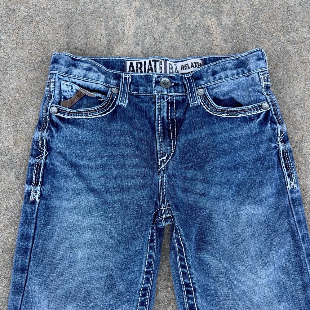 Ariat Boys Youth Size 14 (28x30) B4 Relaxed Boot Denim Jeans Durango Coltrane - Picture 5 of 14